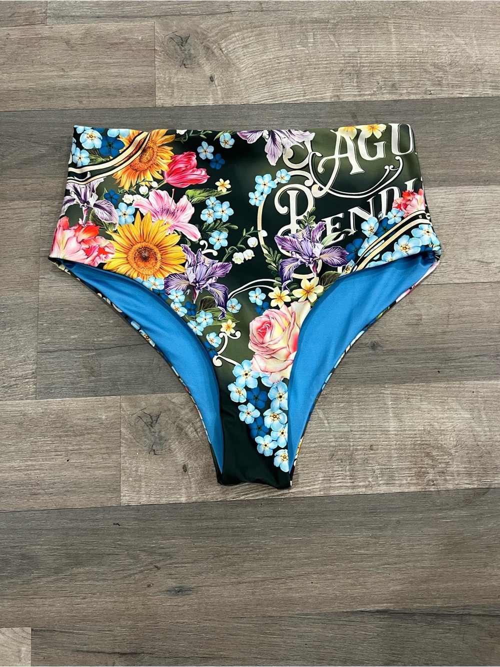 Agua Bendita High-Waist Floral Swim Bottoms in Multi